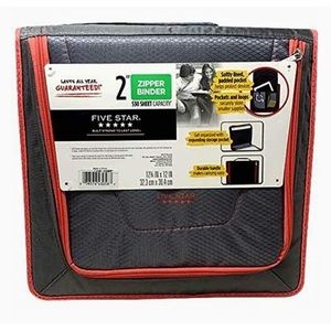 Five Star 2 Inch Zipper Binder - Grey /Pink